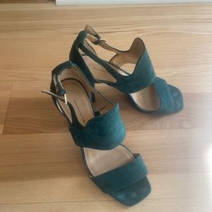 Green suede Banana Republic heels